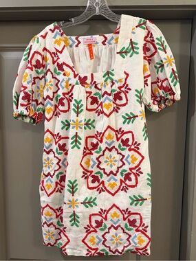Never A Wallflower Square Neck Short Dress- Fiesta Medallion